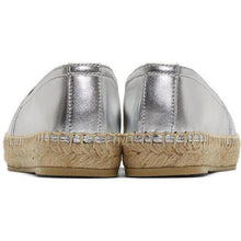 Saint Laurent Silver Monogramme Espadrilles