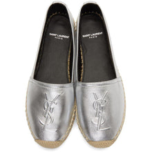 Saint Laurent Silver Monogramme Espadrilles - Monogramme Saint Laurent Silver Espadrilles - 세인트 라이 렌트 실버 모노그램 Espadrilles.