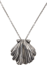 Saint Laurent Silver Seashell Pendant Necklace