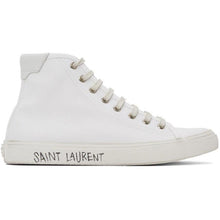 Saint Laurent White Canvas Malibu Sneakers