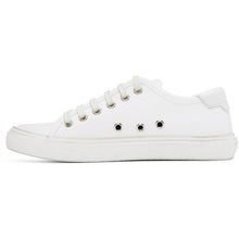 Saint Laurent White Canvas Malibu Sneakers