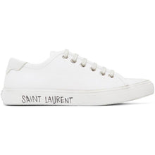 Saint Laurent White Canvas Malibu Sneakers