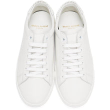 Saint Laurent White Python Court Classic Sneakers - Sneakers classique de Saint Laurent Blanc Python Court Classic - Saint Laurent White Python Court Classic Sneakers.