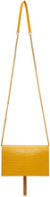 Saint Laurent Yellow Croc Kate Tassel Chain Wallet Bag