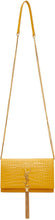 Saint Laurent Yellow Croc Kate Tassel Chain Wallet Bag - Sac de portefeuille à chaîne Tassel Croc Kate Saint Laurent - 세인트 로트 노란색 croc 케이트 술 체인 지갑 가방
