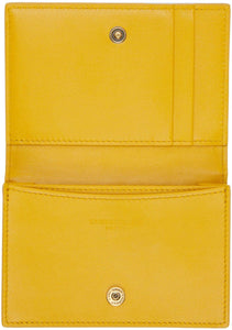 Saint Laurent Yellow Croc Logo Card Holder