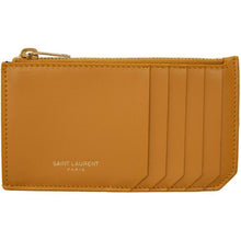 Saint Laurent Yellow Fragments Zipped Card Holder