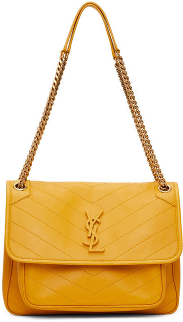 Saint Laurent Yellow Medium Niki Bag - Sac Saint Laurent Jaune Niki Niki - 세인트 로랑 노란색 중간 니키 가방