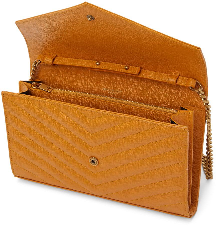 Saint Laurent Yellow Monogramme Chain Wallet Bag