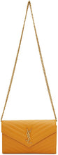 Saint Laurent Yellow Monogramme Chain Wallet Bag - Sac à portefeuille à chaîne de monogramme jaune Saint Laurent - 세인트 로트 노란색 모노그램 체인 지갑 가방