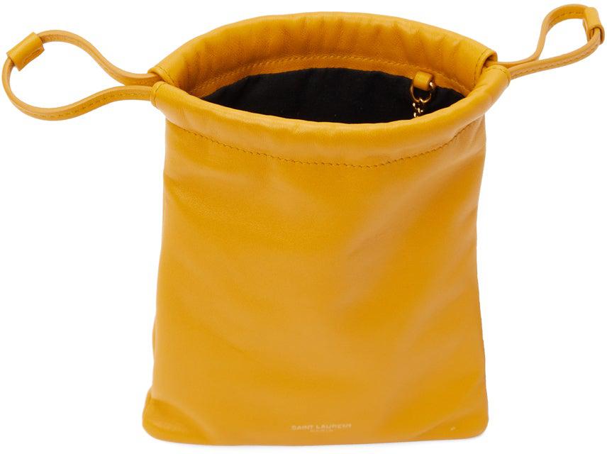 Saint Laurent Yellow Paris Drawstring Bag