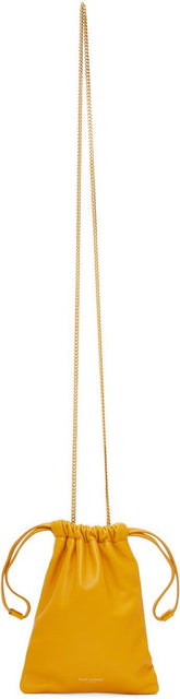 Saint Laurent Yellow Paris Drawstring Bag - Sac de cordon de cordon de Paris Saint Laurent - 세인트 라 노란 파리 Drawstring bag.