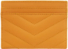 Saint Laurent Yellow Quilted Monogramme Card Holder