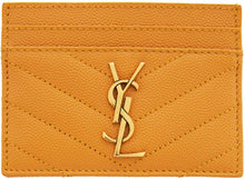 Saint Laurent Yellow Quilted Monogramme Card Holder - Saint Laurent Jaune Jaune Monogramme Titulaire de la carte - 세인트 라이닝 노란색 퀼트 모노그램 카드 홀더