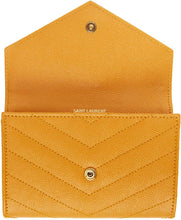 Saint Laurent Yellow Small Envelope Monogramme Wallet