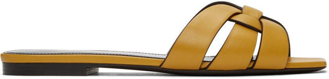Saint Laurent Yellow Tribute Sandals - Sandales hommage de Saint Laurent - 세인트 로트 노란색 공물 샌들