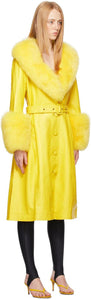 Saks Potts Yellow Fur Foxy Coat