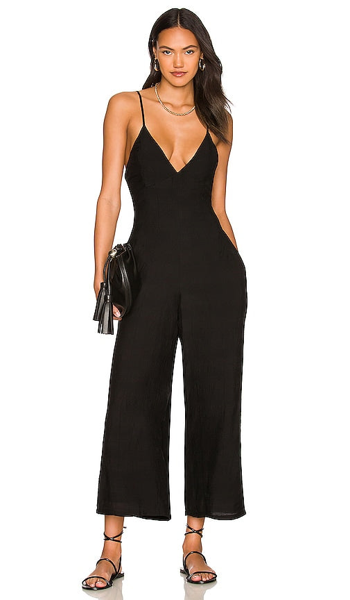 Sancia The Augustin Jumpsuit in Black SANCIA La combinaison Augustin en noir 桑西亚奥古斯丁连身裤穿着黑色