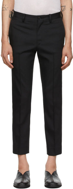 Sasquatchfabrix. Black Slim Silhouette Work Trousers - Sasquatchfabrix. Pantalon noir Slim Silhouette - sasquatchfabrix. 검은 슬림 실루엣 작업 바지