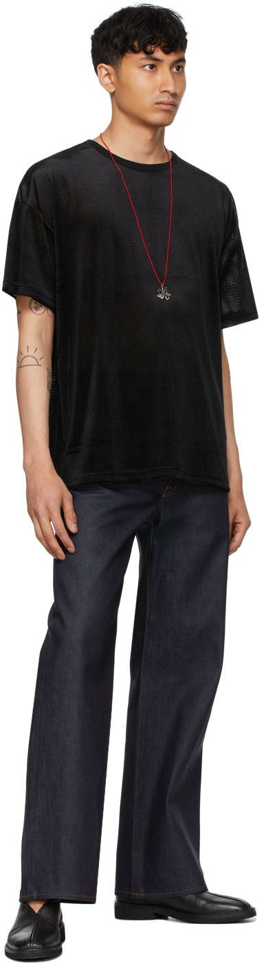 Sasquatchfabrix. Black Velour Mesh Big T-Shirt