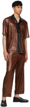 Sasquatchfabrix. Brown Faux-Leather Easy Trousers