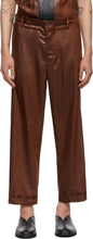 Sasquatchfabrix. Brown Faux-Leather Easy Trousers - Sasquatchfabrix. Pantalon facile en cuir brun en cuir - sasquatchfabrix. 갈색 가짜 가죽 쉬운 바지