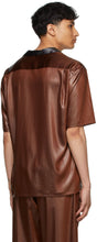 Sasquatchfabrix. Brown Faux-Leather Embroidered Short Sleeve Shirt