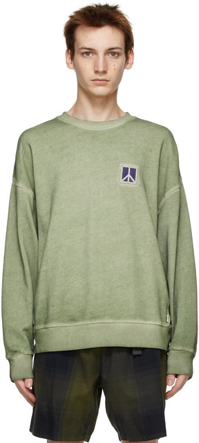 Saturdays NYC Green Washed Ari Peace Sweatshirt - Sweat sweat-shirt de paix ARI de NYC NYC NYC - 토요일 NYC 그린 아리 평화 스웨터를 씻었습니다