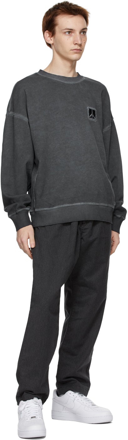 Saturdays NYC Grey Washed Ari Peace Sweatshirt
