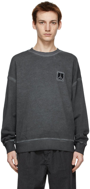 Saturdays NYC Grey Washed Ari Peace Sweatshirt - Sweat Sweat-shirt de paix ARI de NYC gris NYCY - 토요일 NYC 그레이 워시 아리 평화 운동복
