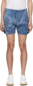 Schnayderman's Blue Tie-Dye Shorts - Short de colorant bleu de Schnayderman - Schnayderman의 푸른 넥타이 - 염료 반바지