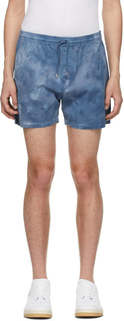Schnayderman's Blue Tie-Dye Shorts - Short de colorant bleu de Schnayderman - Schnayderman의 푸른 넥타이 - 염료 반바지