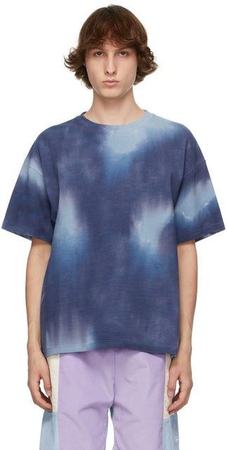 Schnayderman's Blue Tie-Dye T-Shirt - T-shirt Blue Teinture Blue Schnayderman - Schnayderman의 푸른 넥타이 T 셔츠