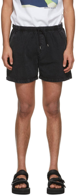 Schnayderman's SSENSE Exclusive Black Denim Garment Dyed Shorts - Short teint Ssense Ssense Ssense Ssense Ssense Ssense Ssense - Schnayderman의 Ssense 독점적 인 블랙 데님 의류 염색 반바지