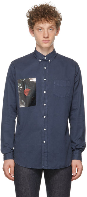 Schnayderman's SSENSE Exclusive Blue Paul Mpagi Sepuya Graphic Overshirt - SSESense Ssense Ssense EXCLUSIVE EXCLUSIVE PAUL MPULA SEPUYA - Schnayderman의 Ssense 독점적 인 블루 폴 MPagi Sepuya 그래픽 오버 셔츠