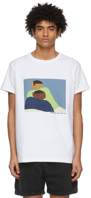 Schnayderman's White Print People T-Shirt - T-shirt imprimé blanc de Schnayderman - Schnayderman의 화이트 프린트 사람들 T 셔츠