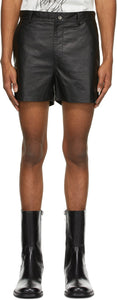 Sean Suen Black Sheepskin Shorts - Sean Suen Suen Shorts en peau de mouton noir - 숀 Suen 검은 양가죽 반바지