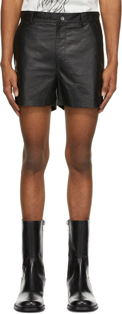 Sean Suen Black Sheepskin Shorts - Sean Suen Suen Shorts en peau de mouton noir - 숀 Suen 검은 양가죽 반바지