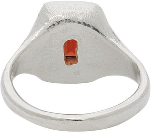 Seb Brown Silver Garnet Baguette Signet Ring