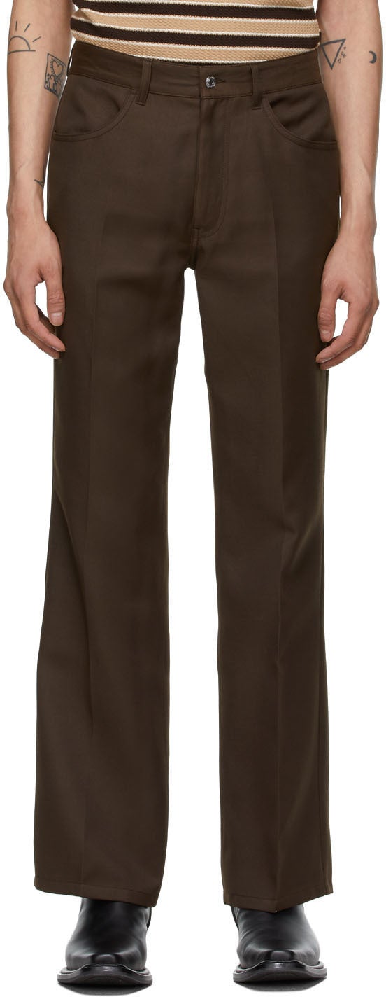 Second/Layer Brown Valluco Flare Trousers – BlackSkinny Second/Layer Brown Valluco Flare Trousers – BlackSkinny