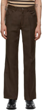 Second/Layer Brown Valluco Flare Trousers - Pantalon de flare de Valluco Deuxième / couche Brown Valluco - 두 번째 / 레이어 갈색 Valluco 플레어 바지