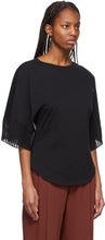 See by ChloÃ© Black Pleated Sleeves T-Shirt