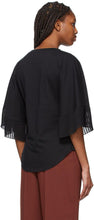 See by ChloÃ© Black Pleated Sleeves T-Shirt
