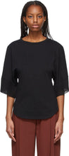 See by ChloÃ© Black Pleated Sleeves T-Shirt - Voir par ChloÃ © T-shirt à manches plissées noires - ChloÃ © Black Pleated Sleeves T 셔츠보기