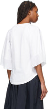 See by ChloÃ© White Pleated Sleeves T-Shirt