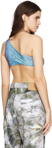 Serapis Blue 'In This Earthly Tent We Groan' One-Shoulder Bra