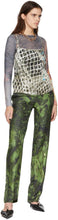 Serapis Green 'In This Earthly Tent We Groan' Silk Printed Lounge Pants