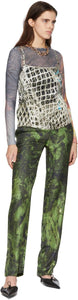 Serapis Green 'In This Earthly Tent We Groan' Silk Printed Lounge Pants
