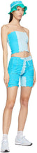 Sherris Blue Ruffle Patch Shorts