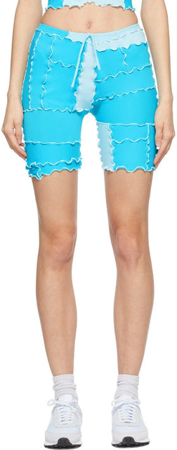 Sherris Blue Ruffle Patch Shorts - Sherris Blue Ruffle Patch Patch Short - Sherris Blue Ruffle 패치 반바지